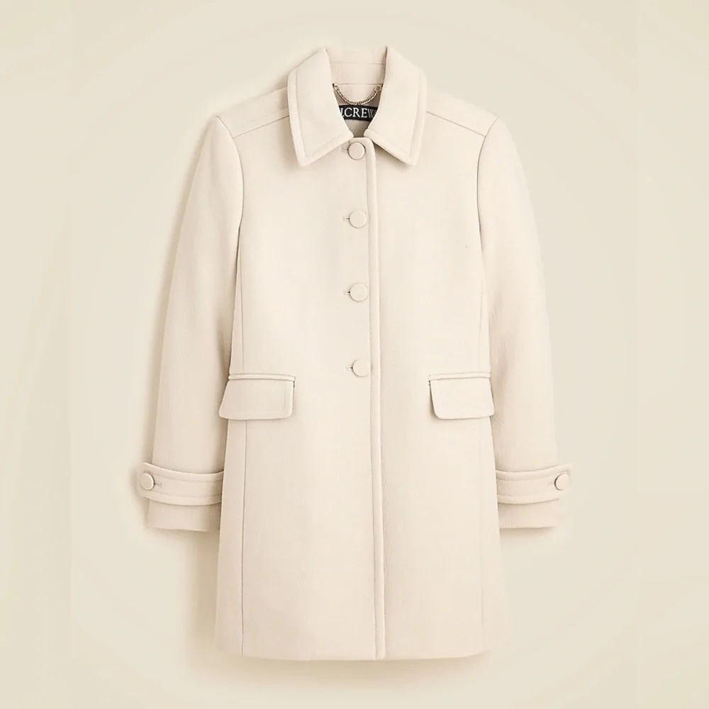 NWT J.Crew | Salon coat in Italian double-cloth wool | Oatmeal Ivory | Size 6